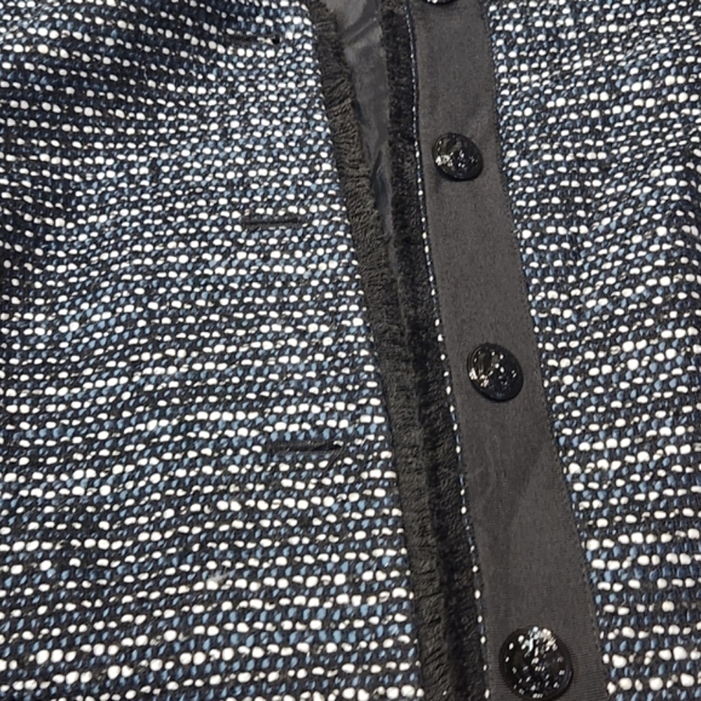 Anne Klein  Blue and White Tweed Jacket (16) - Picture 4 of 4